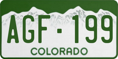 CO license plate AGF199