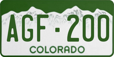 CO license plate AGF200