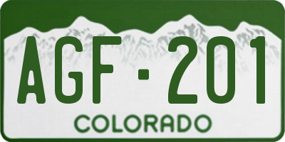 CO license plate AGF201