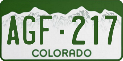 CO license plate AGF217