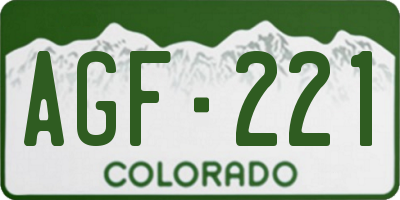 CO license plate AGF221