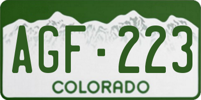CO license plate AGF223