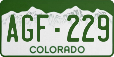 CO license plate AGF229