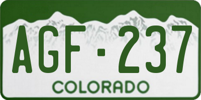 CO license plate AGF237