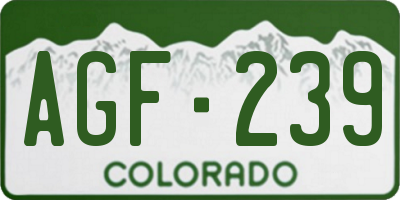 CO license plate AGF239