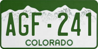 CO license plate AGF241