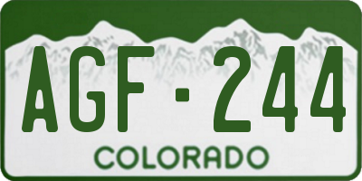 CO license plate AGF244