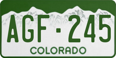 CO license plate AGF245