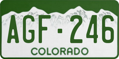 CO license plate AGF246