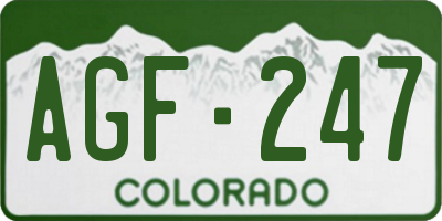 CO license plate AGF247