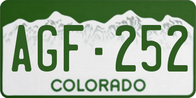 CO license plate AGF252