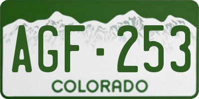 CO license plate AGF253