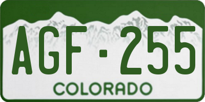 CO license plate AGF255