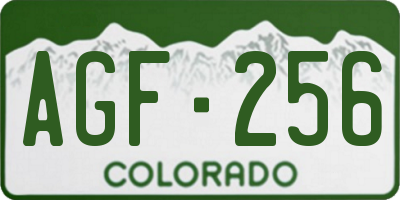 CO license plate AGF256