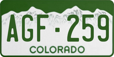 CO license plate AGF259