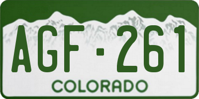 CO license plate AGF261