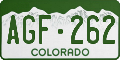 CO license plate AGF262