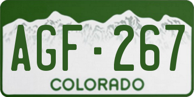 CO license plate AGF267