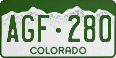 CO license plate AGF280