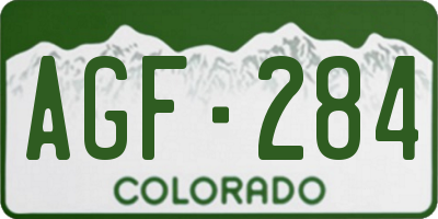 CO license plate AGF284