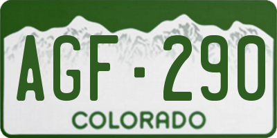 CO license plate AGF290