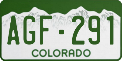 CO license plate AGF291