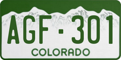 CO license plate AGF301