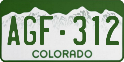 CO license plate AGF312
