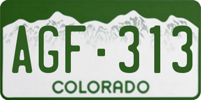 CO license plate AGF313