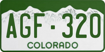 CO license plate AGF320