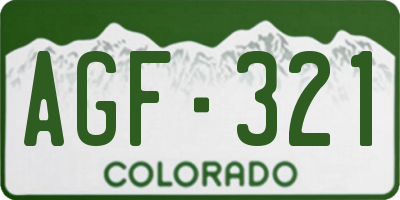 CO license plate AGF321