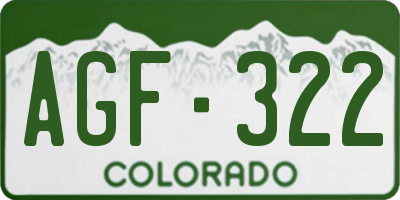 CO license plate AGF322