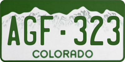CO license plate AGF323