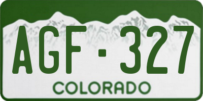 CO license plate AGF327