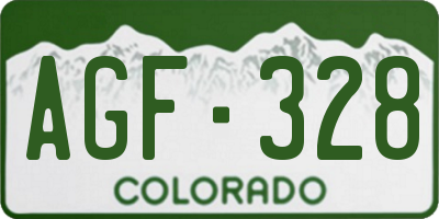CO license plate AGF328