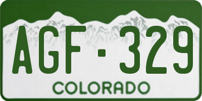 CO license plate AGF329