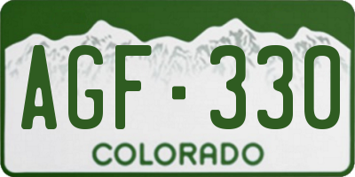 CO license plate AGF330