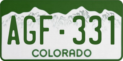 CO license plate AGF331