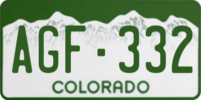 CO license plate AGF332