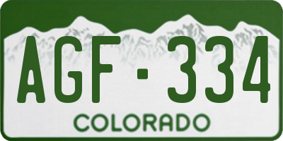 CO license plate AGF334