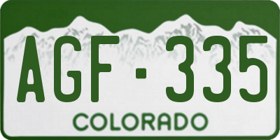 CO license plate AGF335