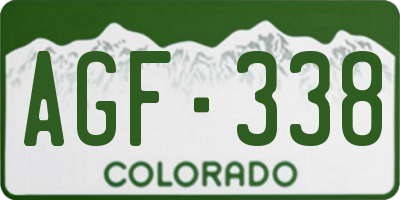CO license plate AGF338