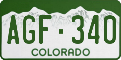 CO license plate AGF340