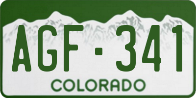 CO license plate AGF341