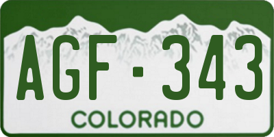 CO license plate AGF343