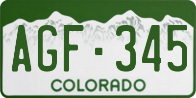 CO license plate AGF345