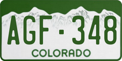 CO license plate AGF348