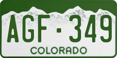 CO license plate AGF349