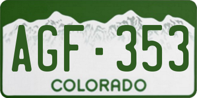 CO license plate AGF353