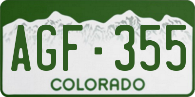 CO license plate AGF355